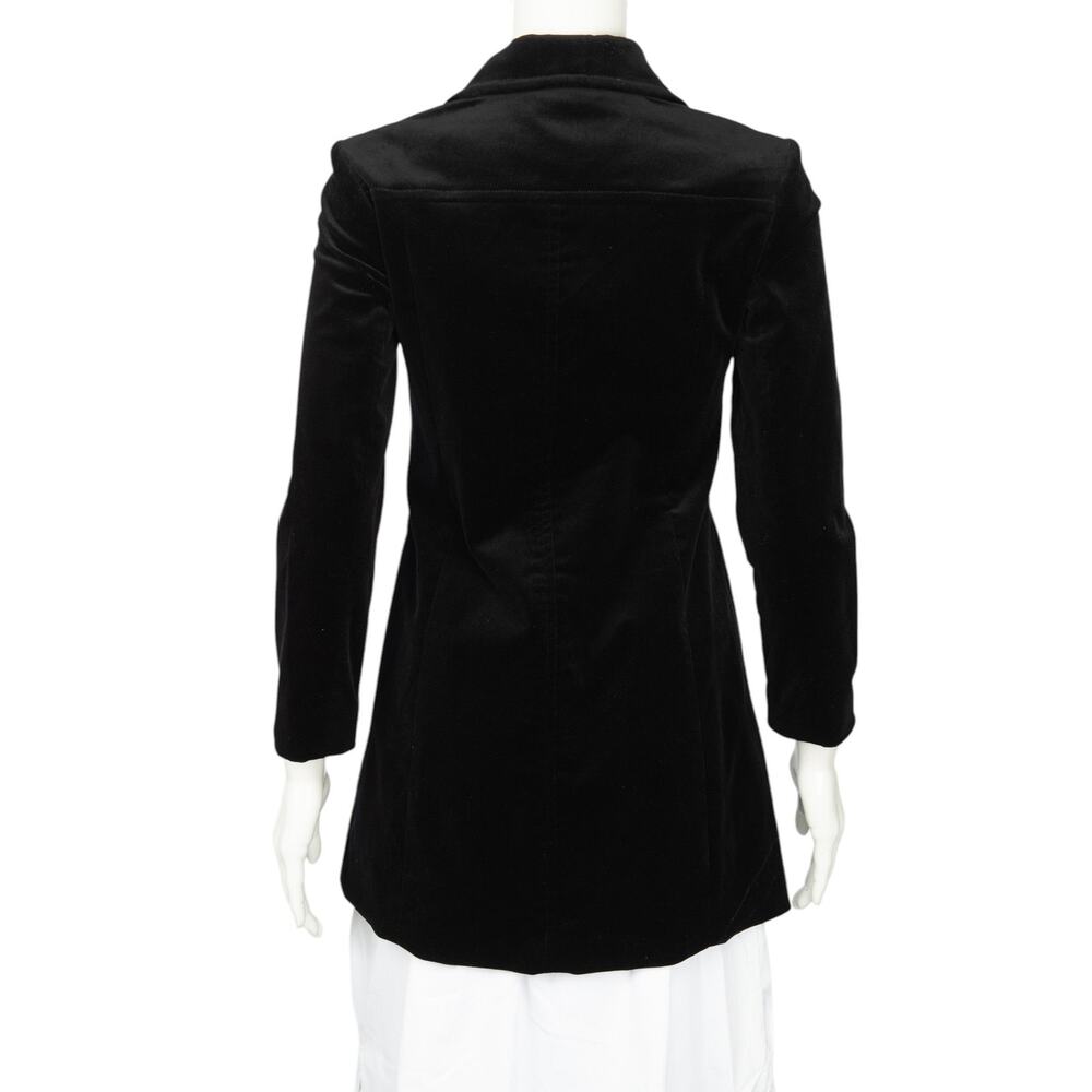 FRAME Black Velvet Double Breasted Blazer Jacket Size 0 - Picture 2 of 3